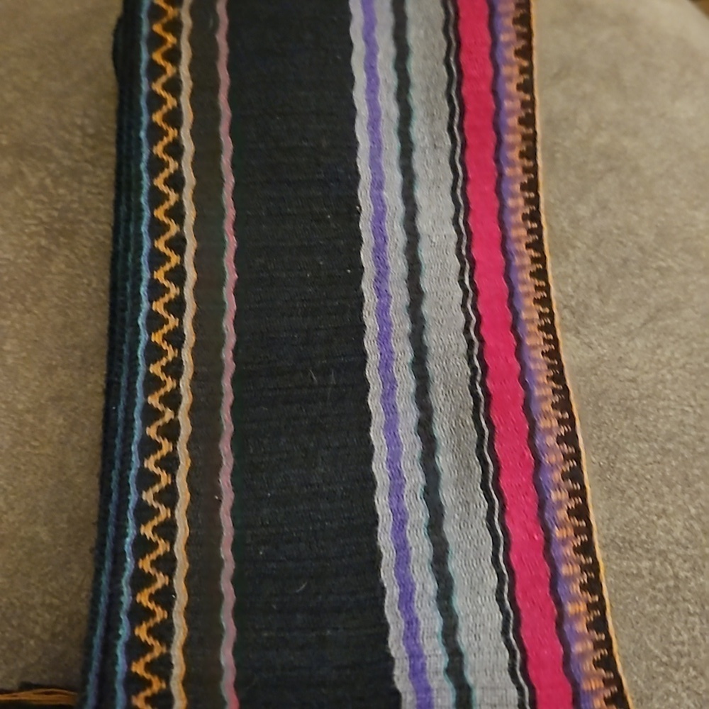 VTG Christian Dior 1980s Hand Loomed Braided Fringe Stripe Belt Sash - Picture 4 of 4